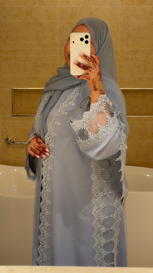 Abaya AMIRA Bleu ciel