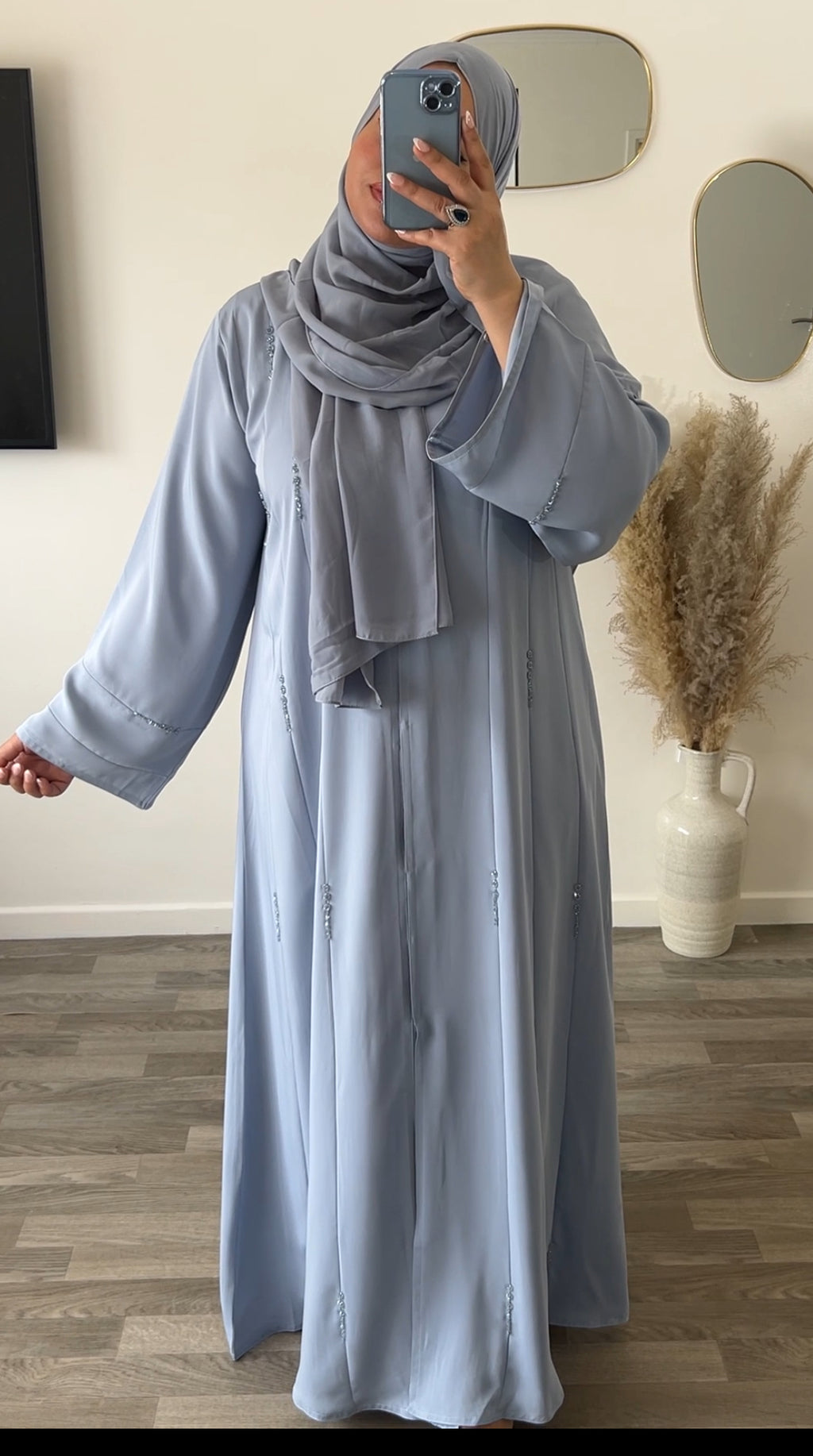 Abaya ALMASS Bleu ciel