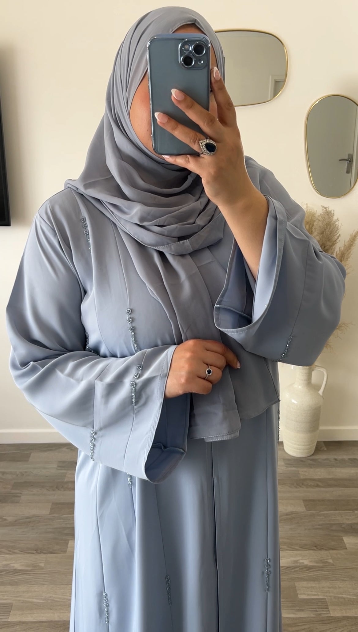 Abaya ALMASS Bleu ciel