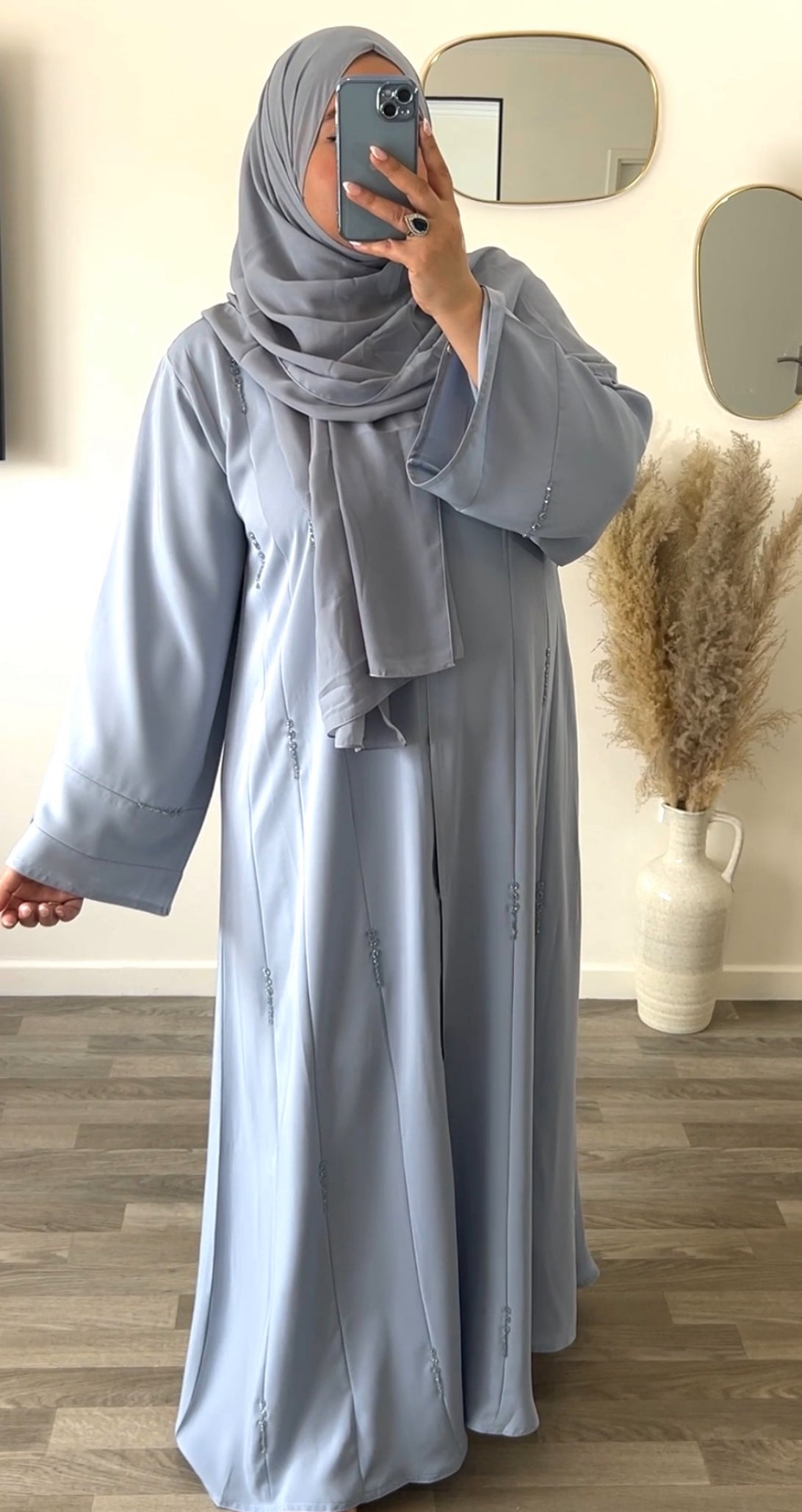 Abaya ALMASS Bleu ciel