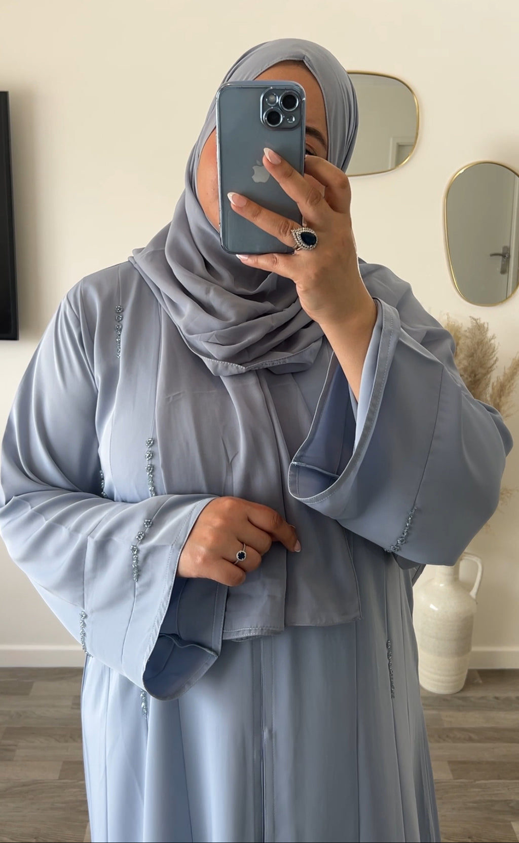 Abaya ALMASS Bleu ciel